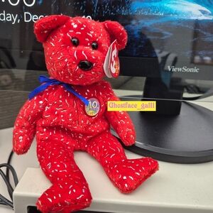 Ty Beanie Baby 10 Year Anniversary Decade Bear